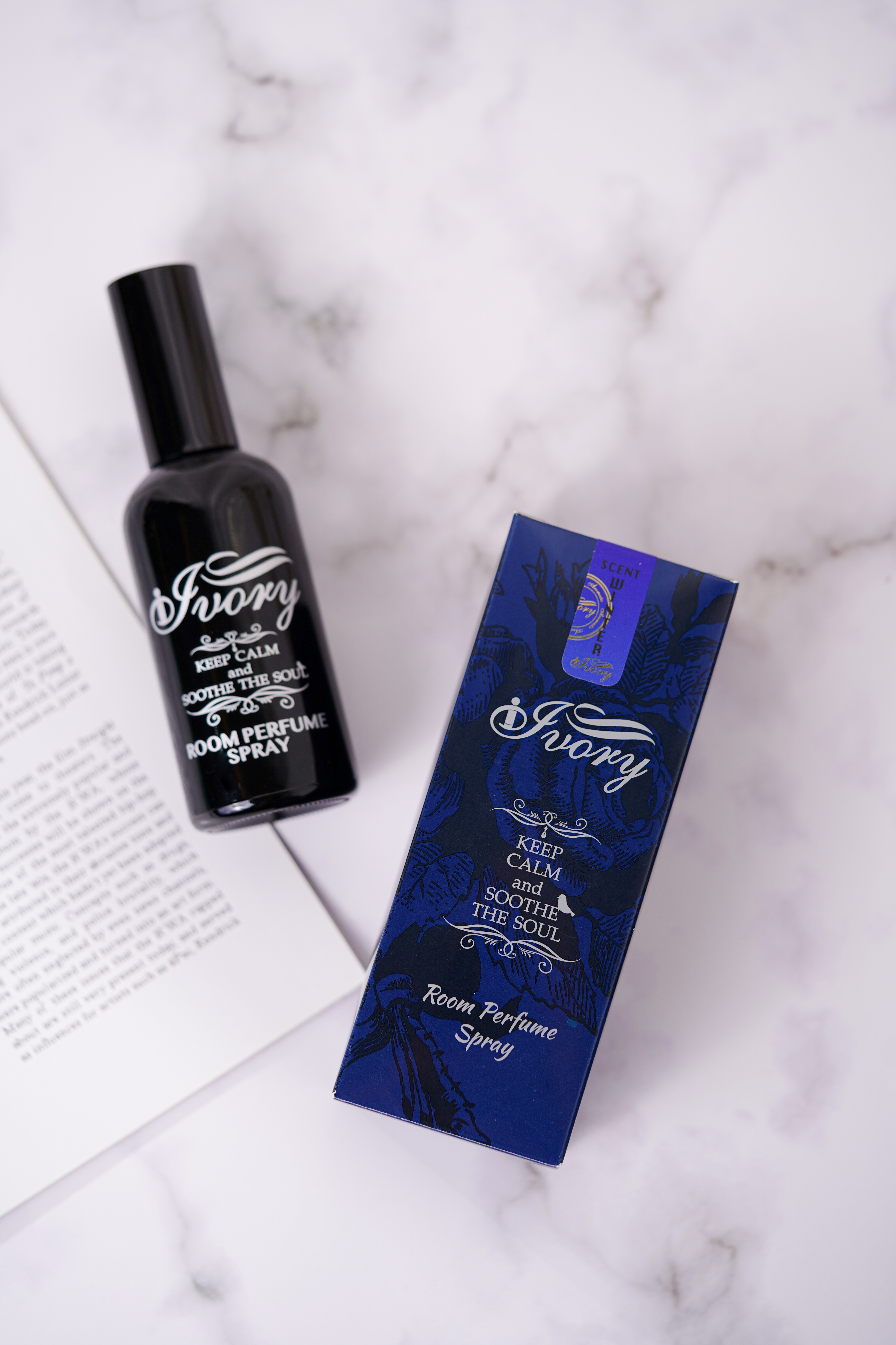 Ivorye Room Spray flat lay